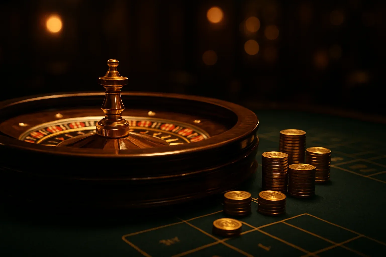 Elegant live casino roulette table with dealer hands and golden chips